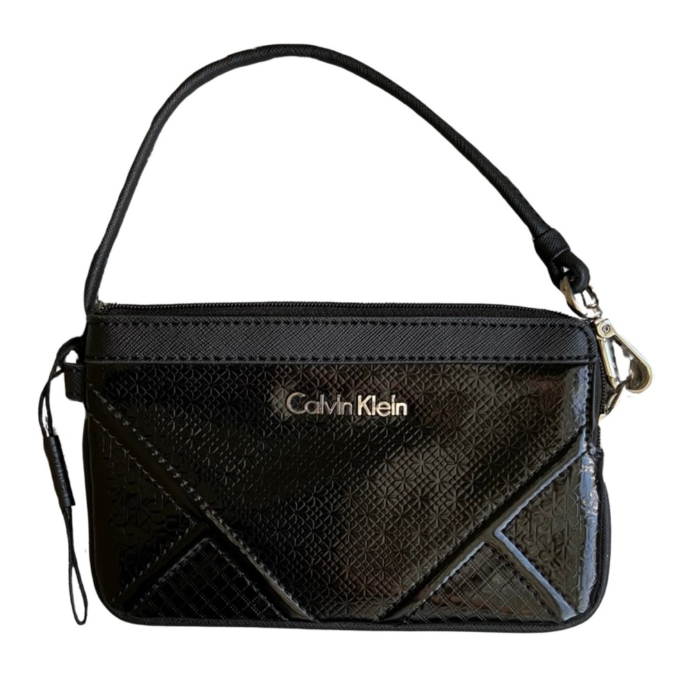 Calvin Klein Black Patent Leather Wristlet NWOT